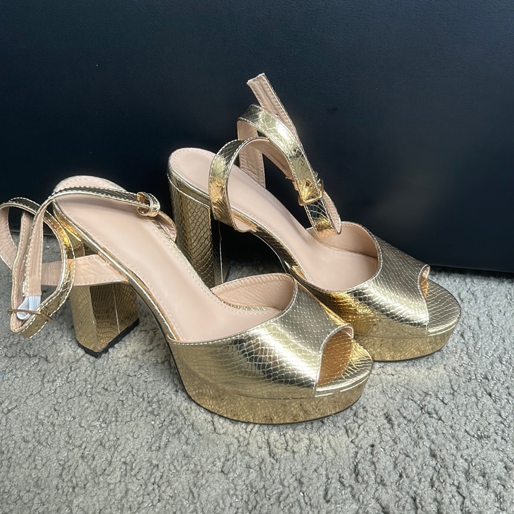 Gold Platform Heels - image 1